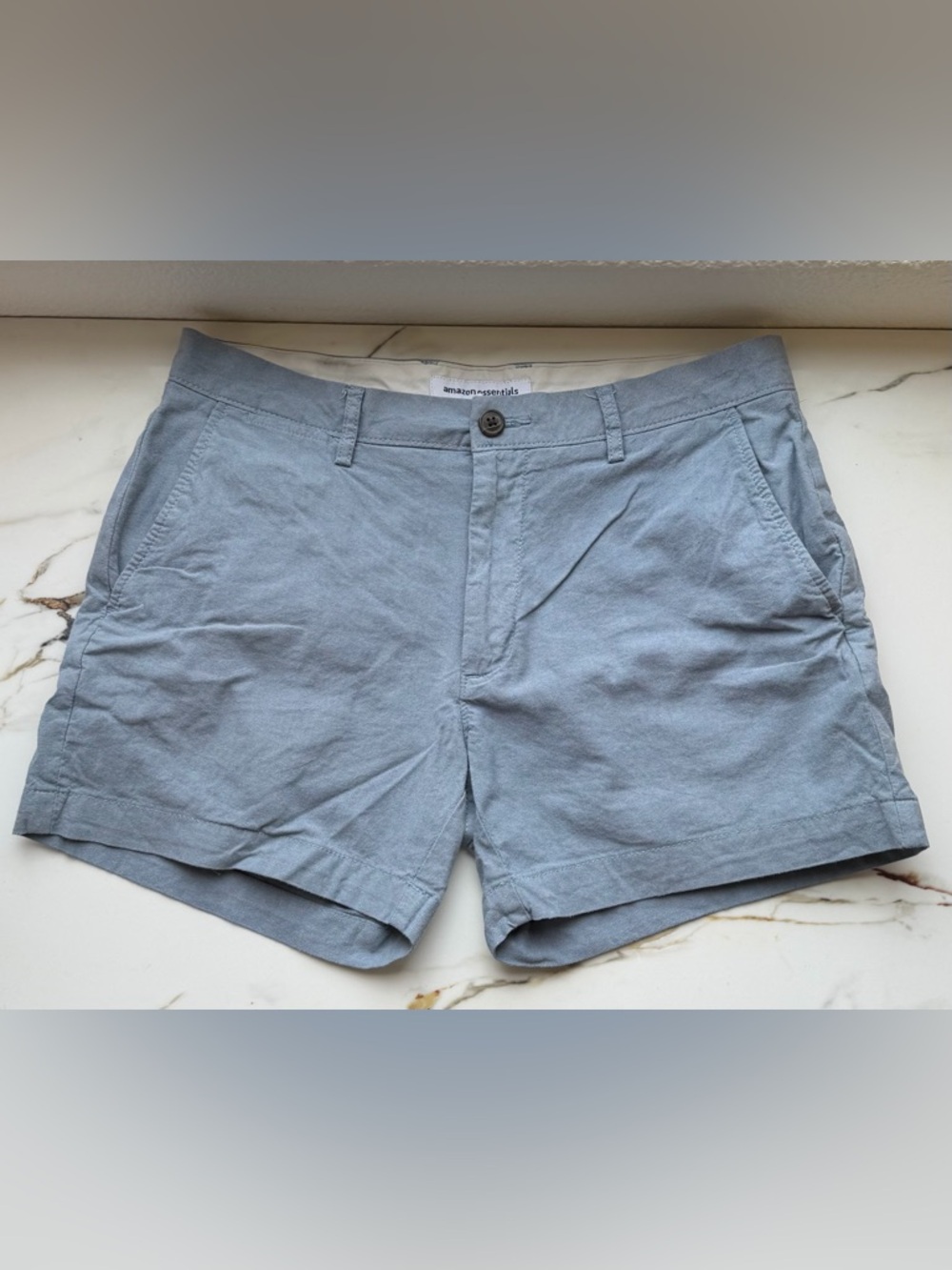 Amazon Essentials Light Blue Flat-Front Men's Shorts